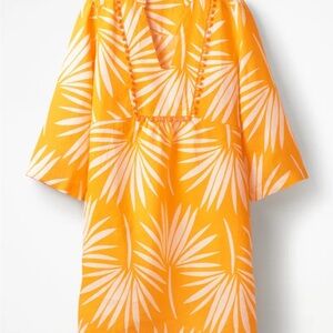 Boden Vibrant Yellow and White Patterned Dress